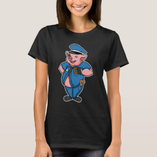 Retro Women Mens Pig Cop, Farm Animal Lover, I Lov T-Shirt