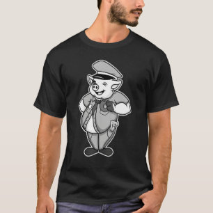 Retro Women Mens Pig Cop, Farm Animal Lover, I Lov T-Shirt