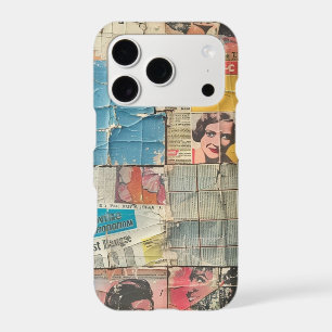 Retro Women Newspaper Vintage Mosaic Pattern