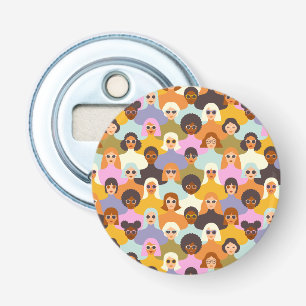 Retro Women of the World Pattern Bottle Opener