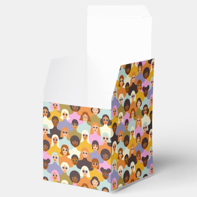 Retro Women of the World Pattern Favour Box (Opened)