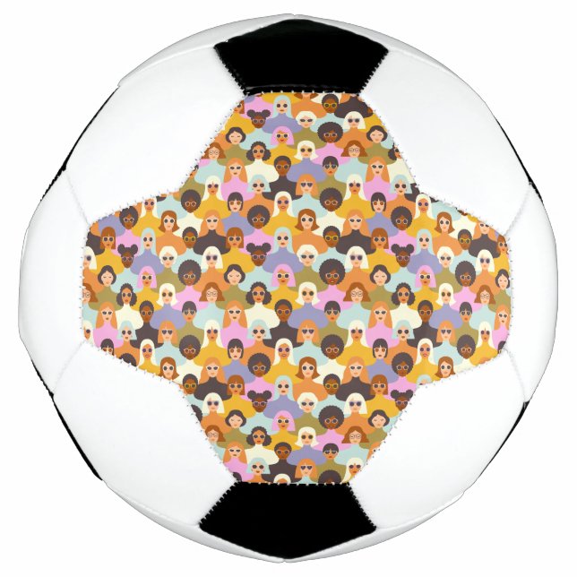 Retro Women of the World Pattern Football (Front)