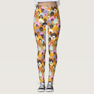 Retro Women of the World Pattern Leggings