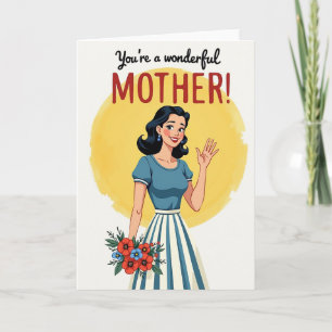 Retro Wonderful Mothers Day Card
