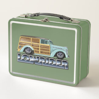 Retro Woody Lowrider Metal Lunch Box