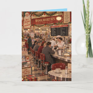 Retro Woolworths Diner Scene T-shirt Vintage Sod Card