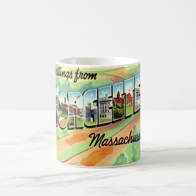 Retro Worcester Ma Postcard Mug (Center)