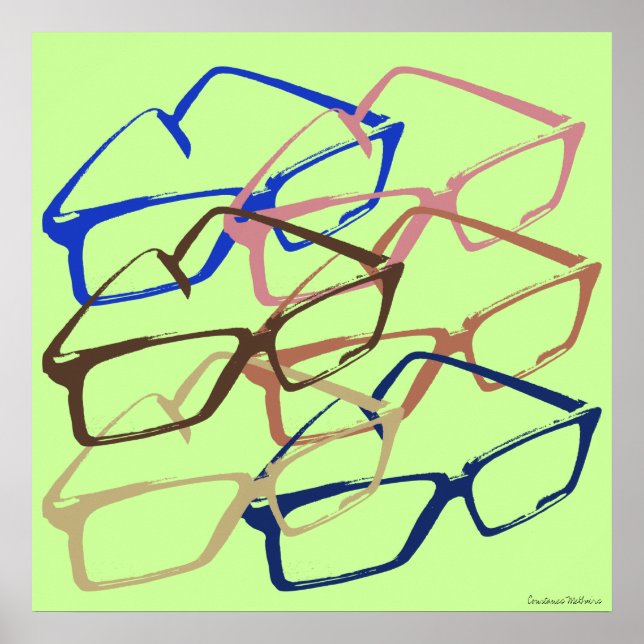 Retro Work Safety Glasses Artwork Poster (Front)