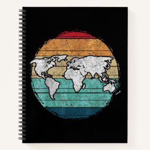Retro World Map Notebook