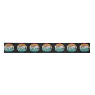 Retro World Map Satin Ribbon