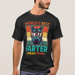 Retro Worlds Best Farter I Mean Father Best Cat Da T-Shirt