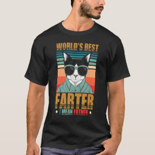 Retro Worlds Best Farter I Mean Father - Best Cat T-Shirt