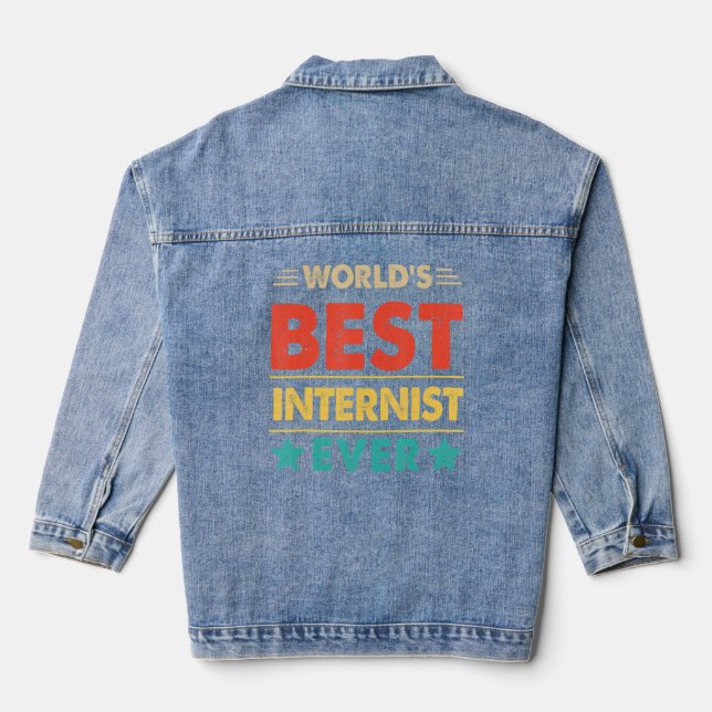 Retro World's Best Internist Ever Denim Jacket (Back)