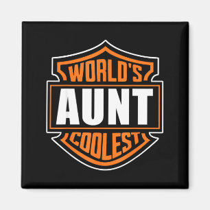 Retro Worlds Coolest Aunt Matching Family Reunion Magnet