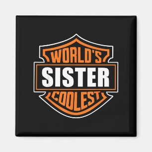 Retro Worlds Coolest Sister Matching Family Magnet