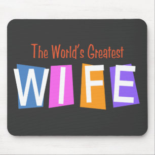 Retro World's Greatest Wife Mouse Mat