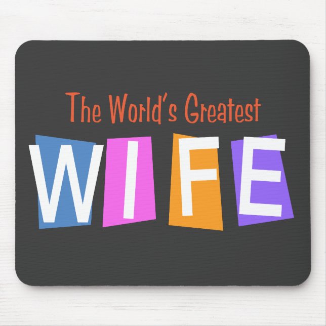 Retro World's Greatest Wife Mouse Mat (Front)