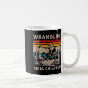 Retro Wranglin Feral Children Racoon 90s Western Coffee Mug