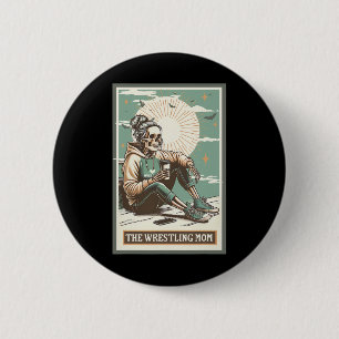 Retro Wrestling Mom Tarot Card Skeleton Mama Mothe 6 Cm Round Badge