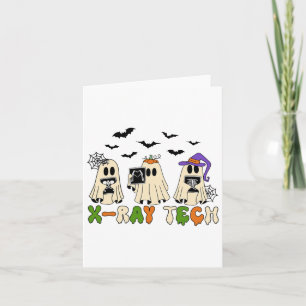 Retro X-ray Tech Halloween Ghost Radiology Ghost R Card