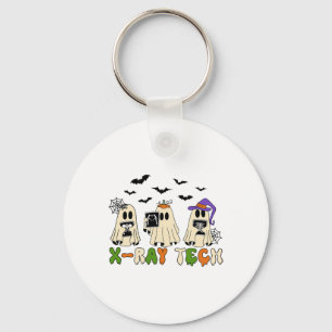Retro X-ray Tech Halloween Ghost Radiology Ghost R Key Ring