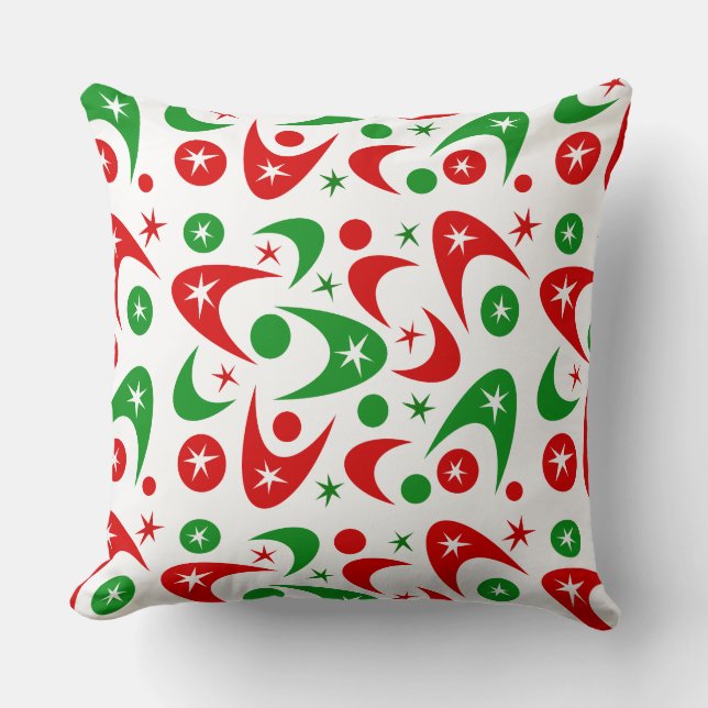 Retro Xmas Boomerangs Cushion (Front)