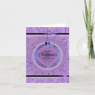 Retro Xmas Frame Branches Merry Christmas Holiday Card