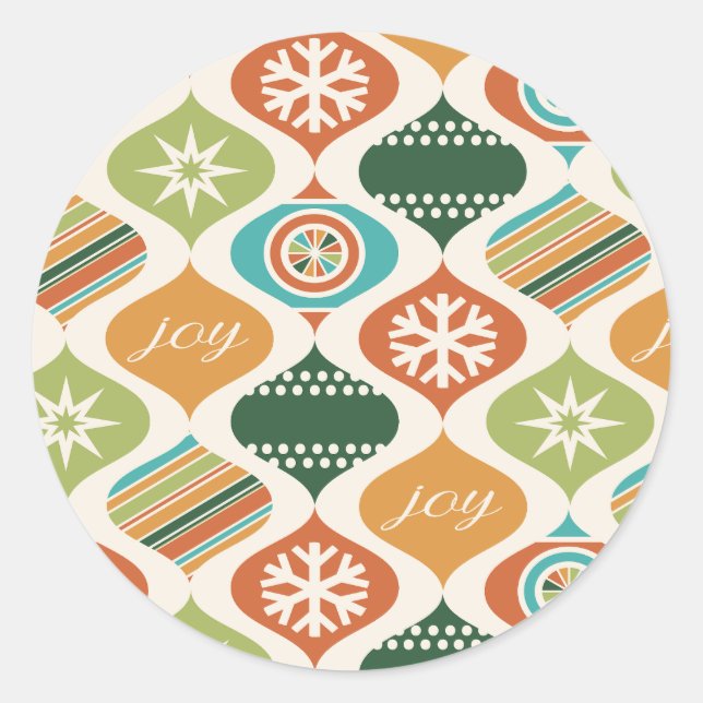 Retro Xmas Ginger & Spice Classic Round Sticker (Front)