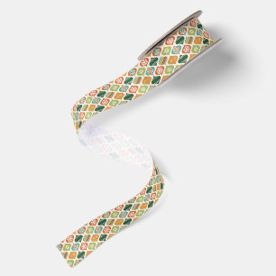 Retro Xmas Ginger & Spice Satin Ribbon