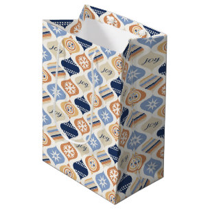 Retro Xmas Holiday Luxe Medium Gift Bag