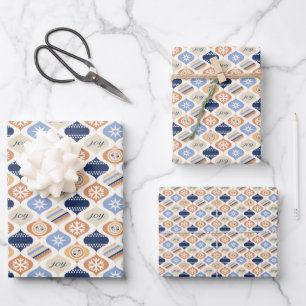 Retro Xmas Holiday Luxe Wrapping Paper Sheet