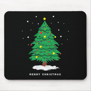Retro Xmas Merry Christmas Tree Lights  Mouse Mat