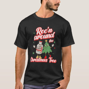 Retro Xmas Nursings Roc n Around The Christmas Tre T-Shirt