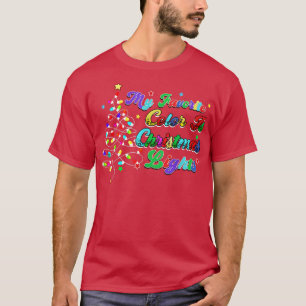 Retro Xmas Tree Lights My Favorite Color Is Christ T-Shirt