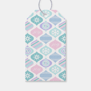 Retro Xmas Winter Pastel Personalised Gift Tags