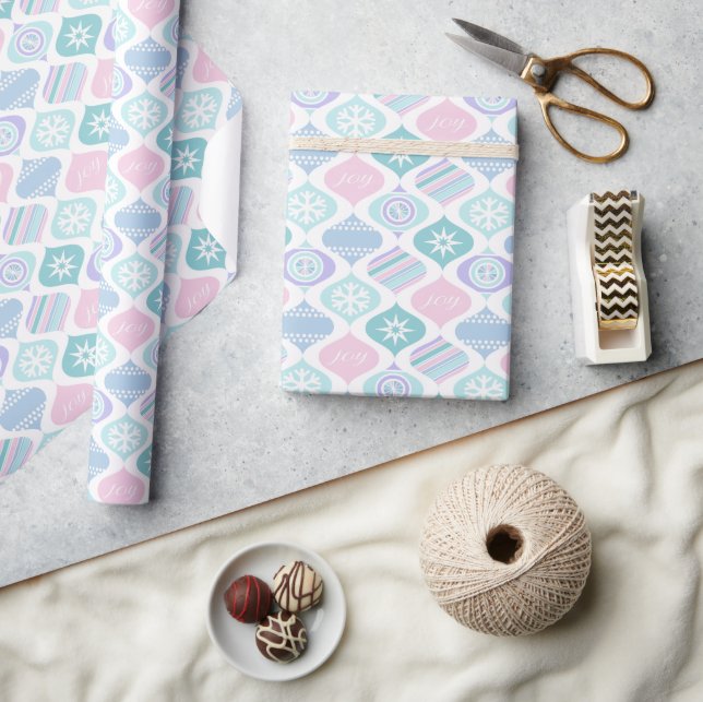 Retro Xmas Winter Pastel Wrapping Paper (Crafts)