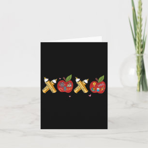 Retro Xoxo Pencil Apple Valentine Day Science Teac Card