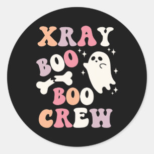 Retro Xray Boo Boo Crew Ghost X-ray Technician Hal Classic Round Sticker