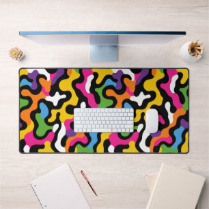 Retro y2k Aesthetic Colourful Abstract Pattern Desk Mat