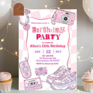 Retro Y2k Birthday Party Invitation
