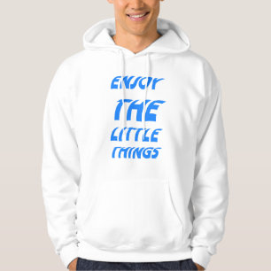 Retro Y2K Enjoy The Little Things Blue Liquid Text Hoodie