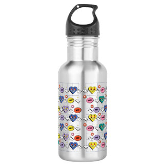 Retro Y2K Groovy Expressive Heart Seamless Pattern 532 Ml Water Bottle