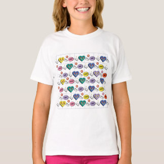 Retro Y2K Groovy Expressive Heart Seamless Pattern T-Shirt