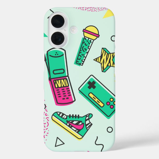 Retro Y2K Memphis Tech Pop Case-Mate iPhone Case (Back)