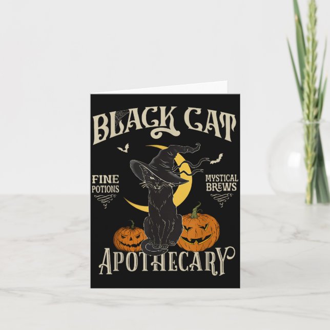 Retro Y Halloween Costume Black Cat M Athecary  Card (Front)