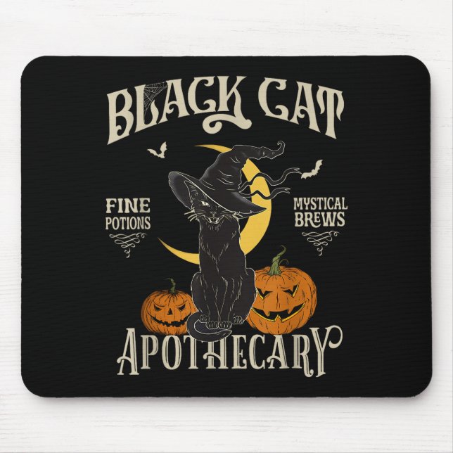 Retro Y Halloween Costume Black Cat M Athecary  Mouse Mat (Front)