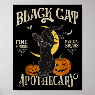 Retro Y Halloween Costume Black Cat M Athecary  Poster