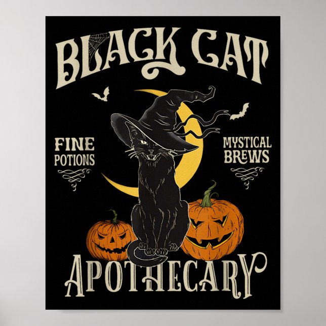 Retro Y Halloween Costume Black Cat M Athecary  Poster (Front)