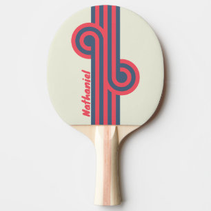 Retro Yacht Club Stripe Loop with Name Ping Pong Paddle