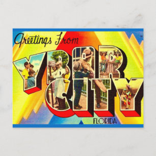 Retro Ybor City Florida Greeting Postcard
